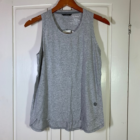 L.L. Bean Tops - LL Bean Womens Gray Keyhole Back Tank Top XS Regular Cotton Modal Stretch 513100